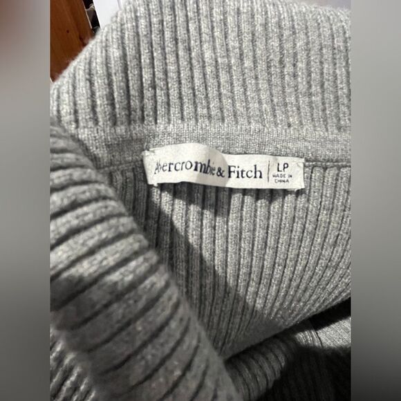 Abercrombie & Fitch Off the Shoulder Midi Sweater Dress Size Large Petite Gray - Picture 5 of 5